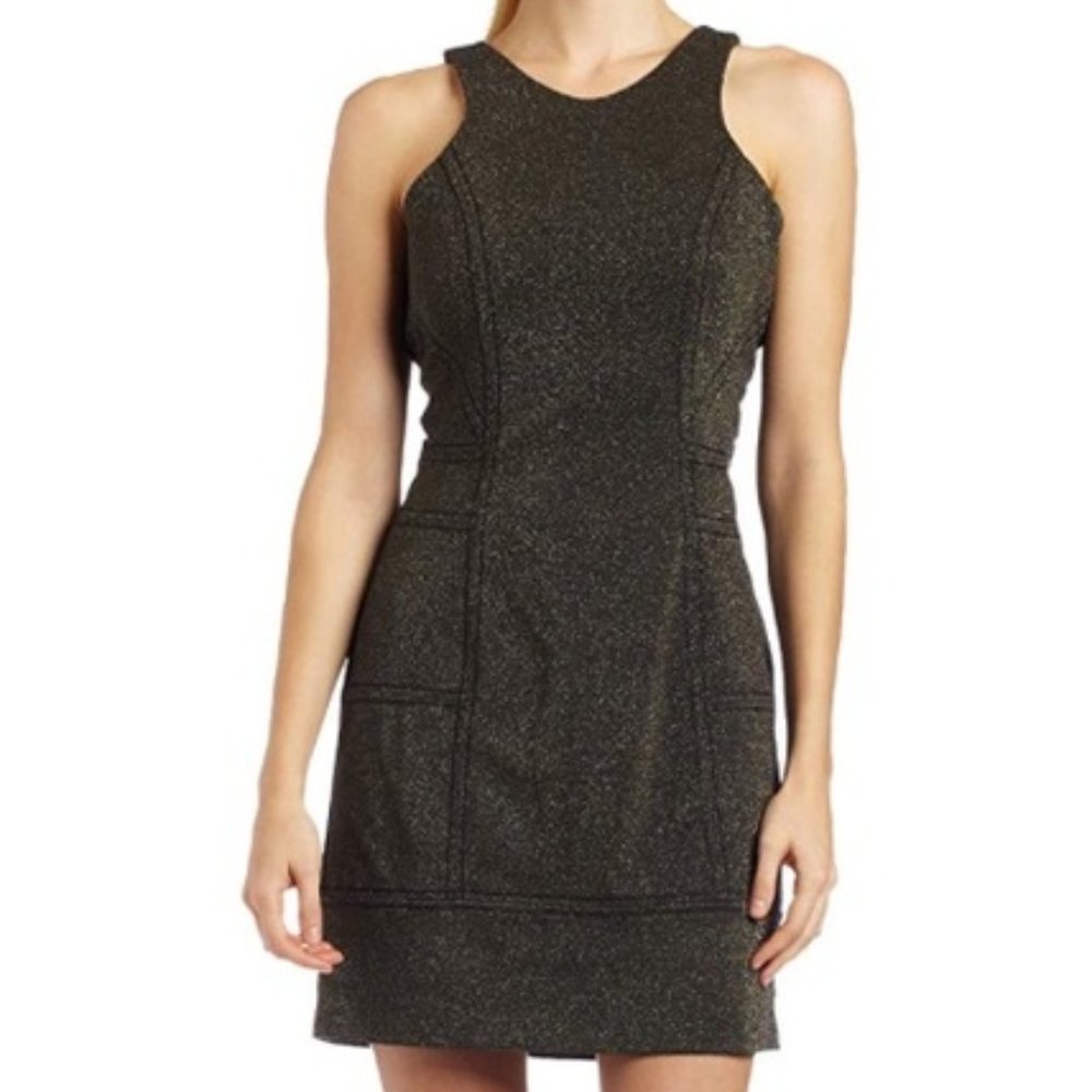 BCBGeneration Black Gold Shimmer Dress
